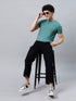 Men's 100% Cotton Round Neck Solid T-shirt Dark Sea Green